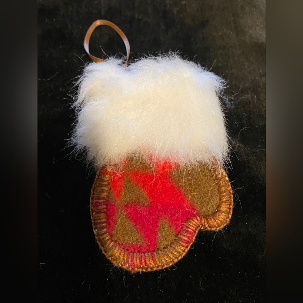 Handmade Pendleton Mitten Christmas Ornament
